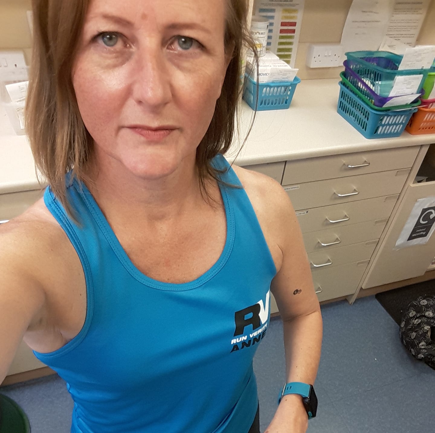 Anne in her colourful RunVerity top