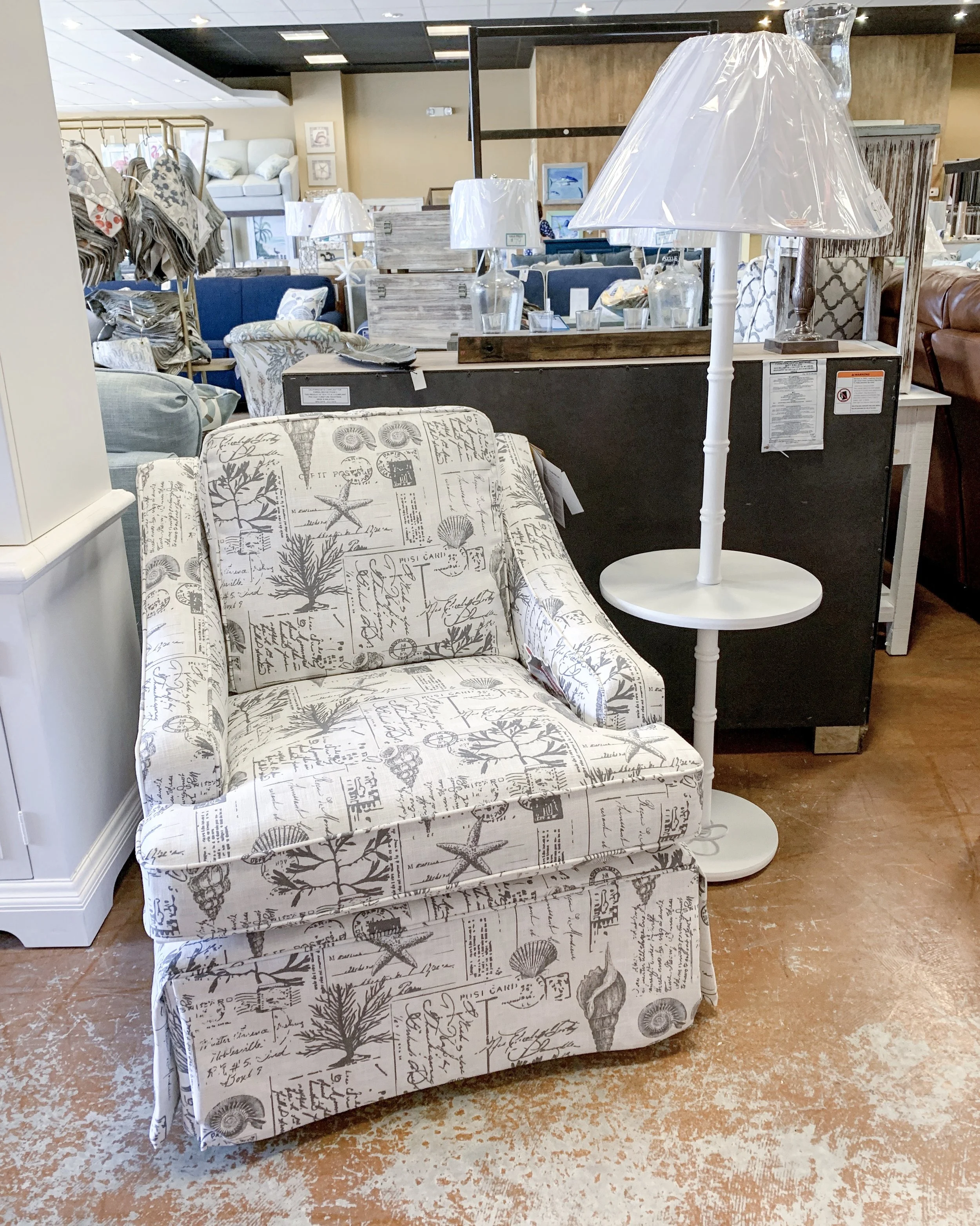 AYLA SWIVEL CHAIR FEATURED IN SMOKE FABRIC