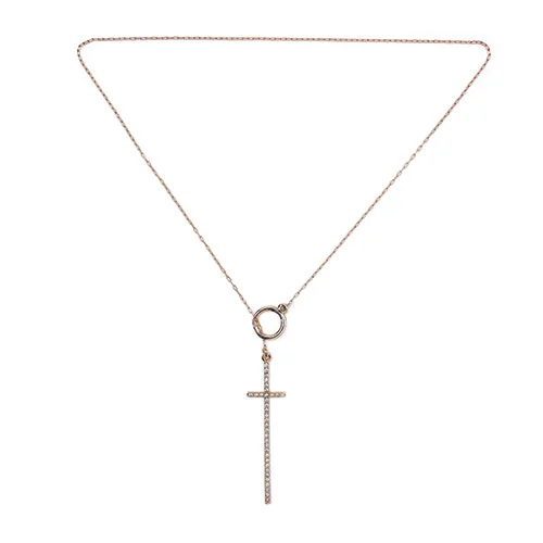 Side Cross Toggle Necklace