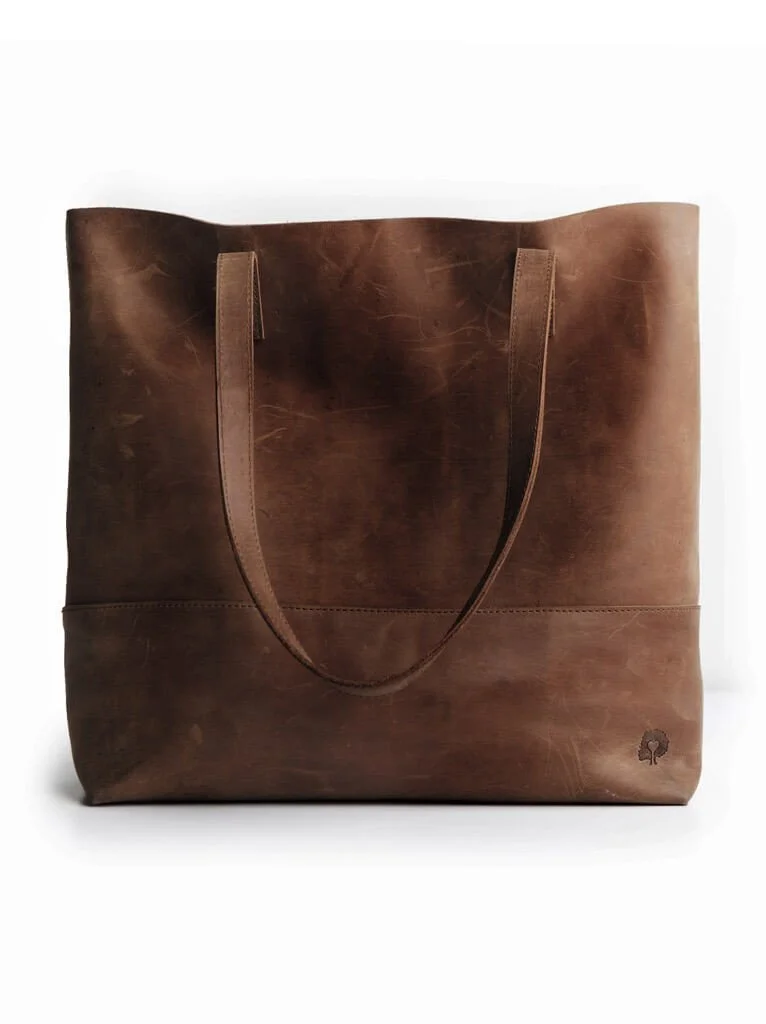 Mamuye Leather Chocolate Tote