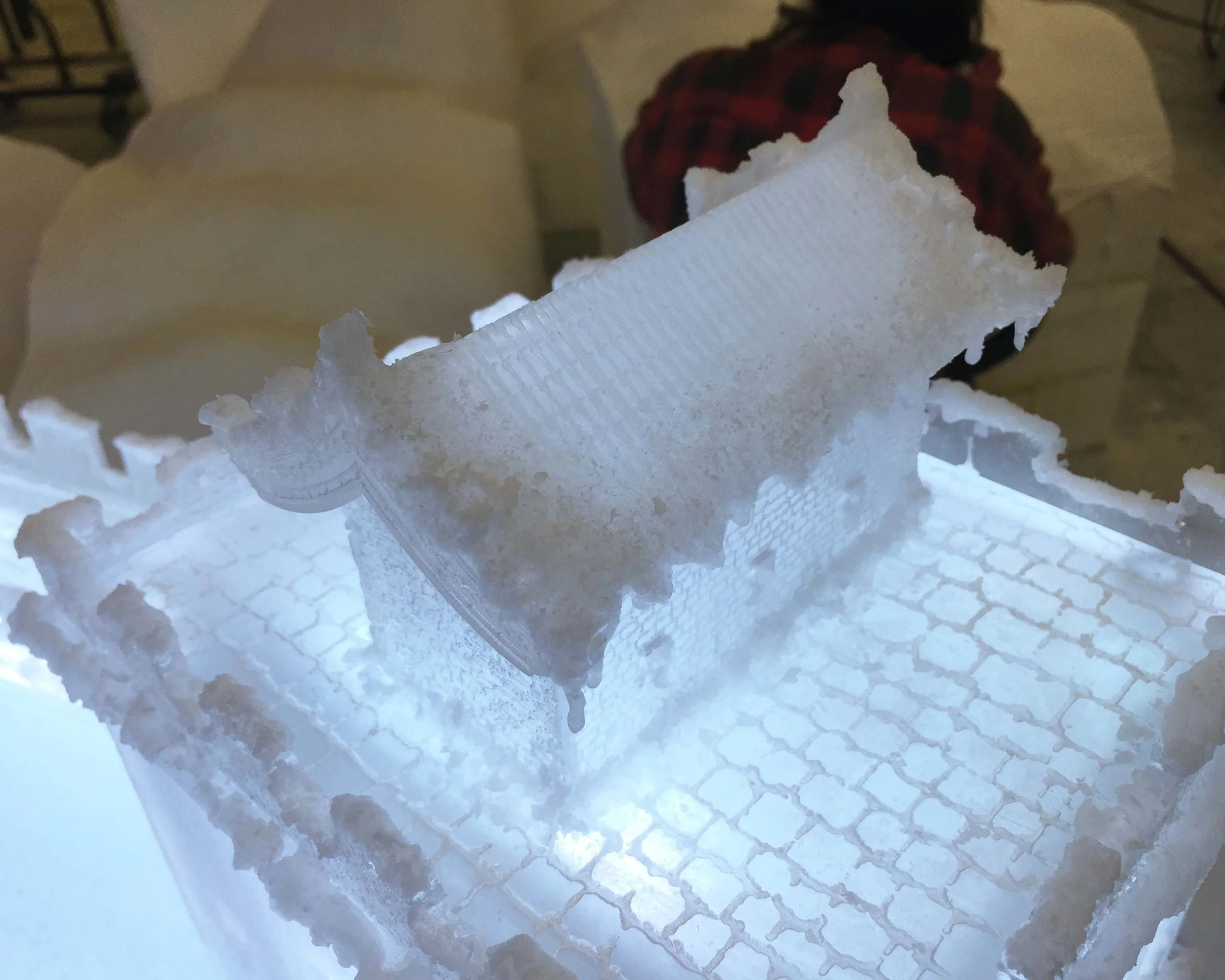 Saks Fifth Avenue Holiday Windows 2015: The Great Wall of China Detail (Plexiglass, Wax, LEDs; 6' x 2' x 3.5')