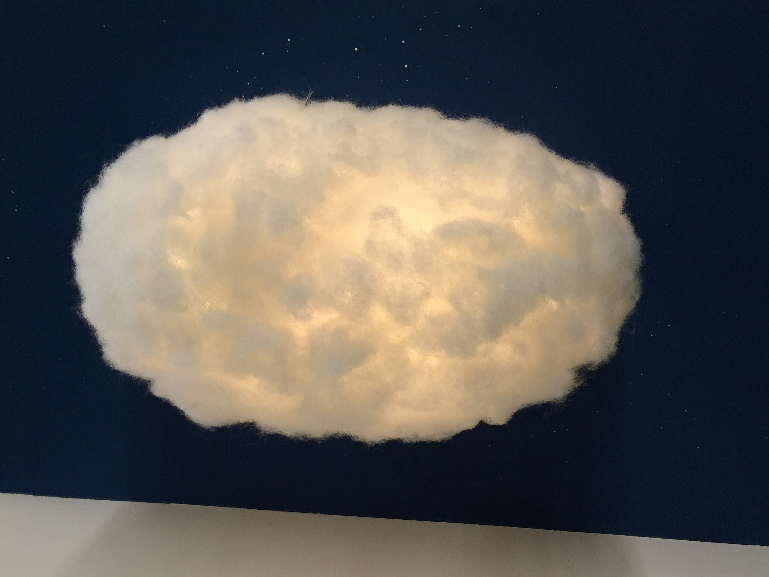 Saks Fifth Avenue Holiday Windows 2015: Sample Cloud (Wood, Foam, LEDs, Batting; 16"x10"x8")