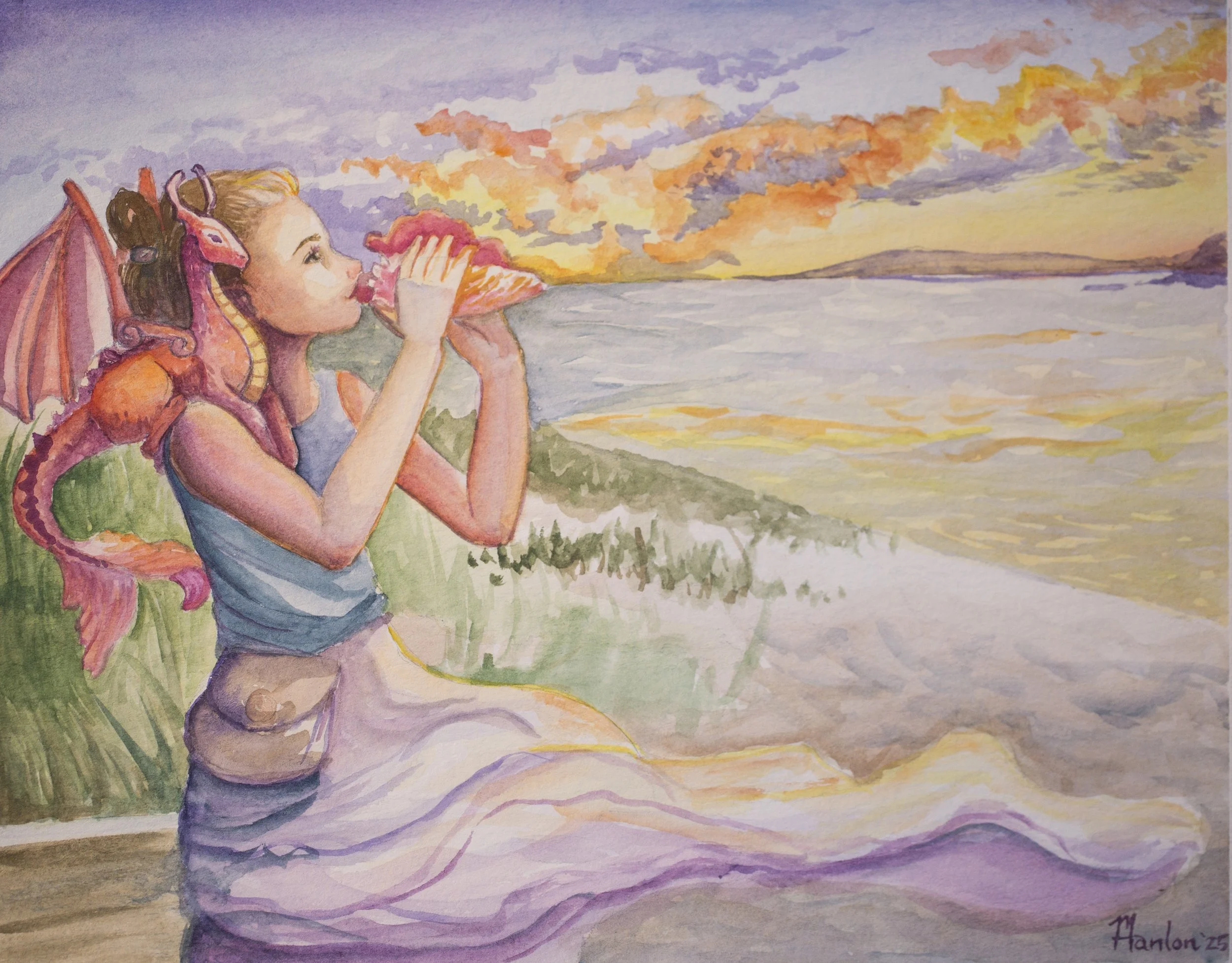"Sunset Summons" 9x12 watercolor