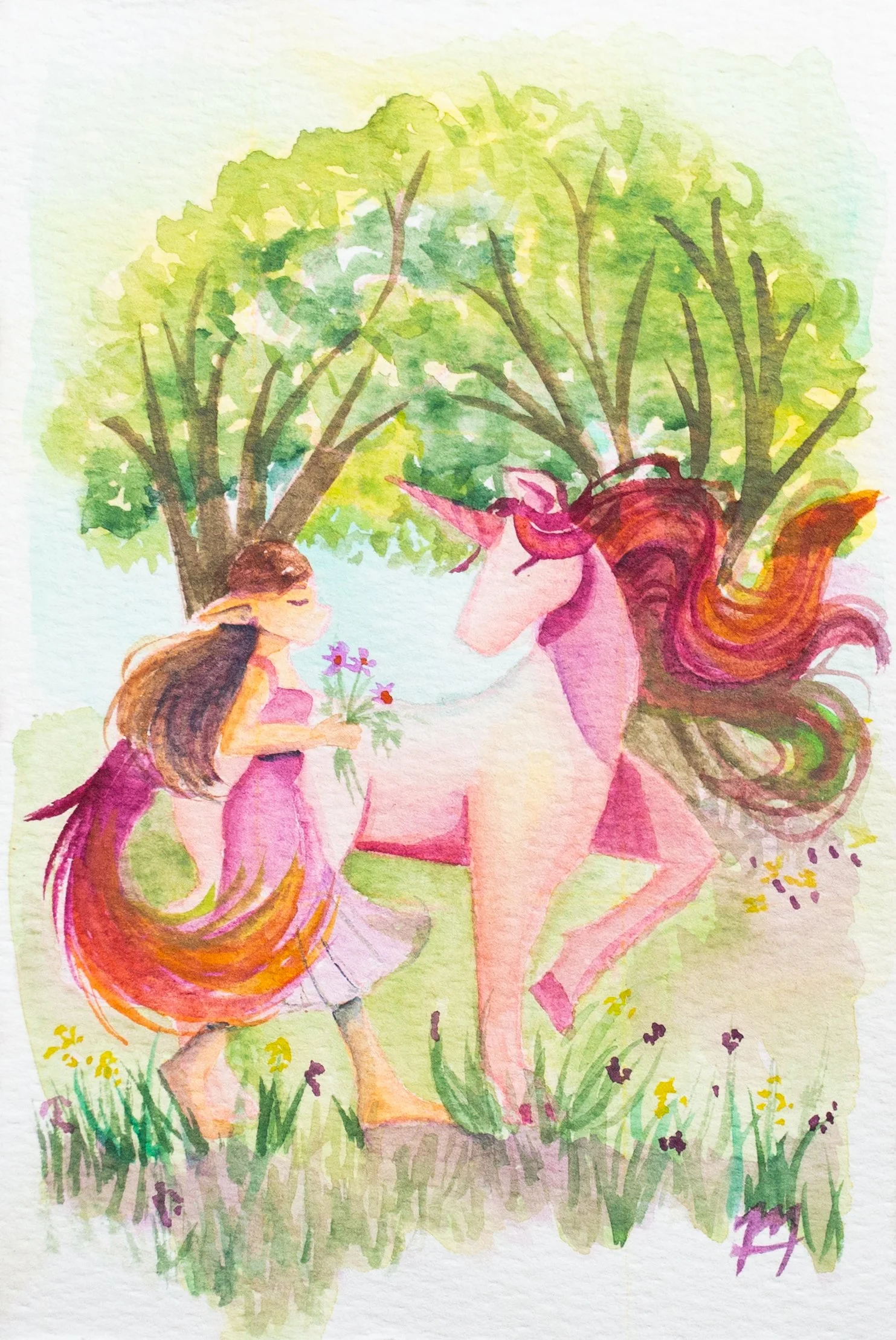 "Friends of the Forest" 4x6 watercolor