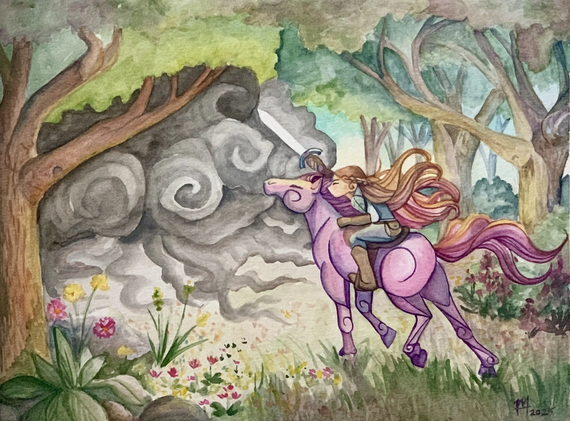 "Fight for the Light" 9x12 watercolor