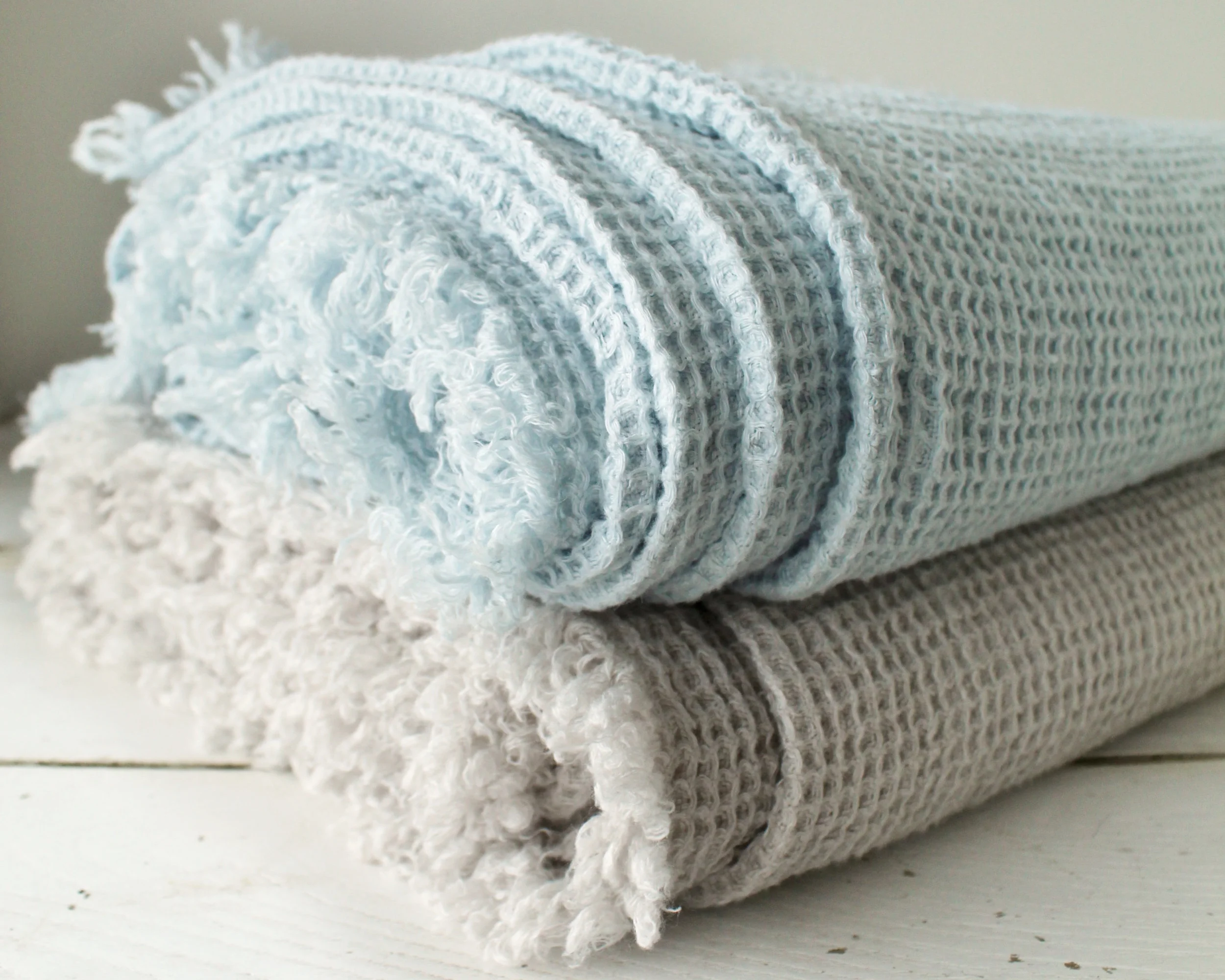 Waffle Linen Throw Blanket (3)