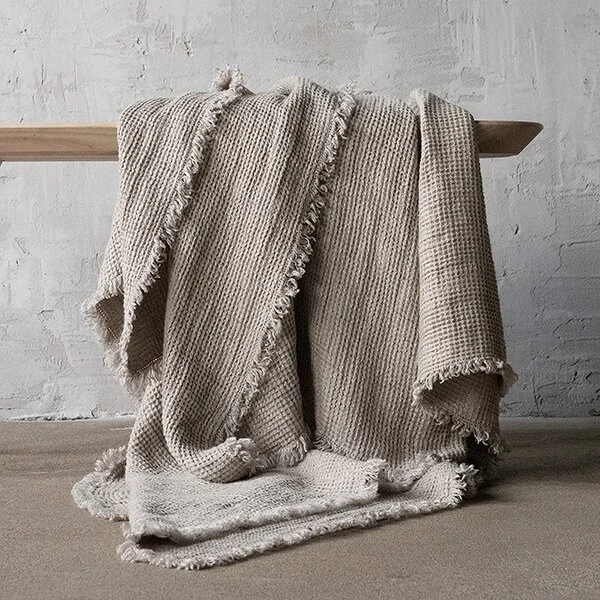 Waffle Linen Throw Blanket (3) — RICA 