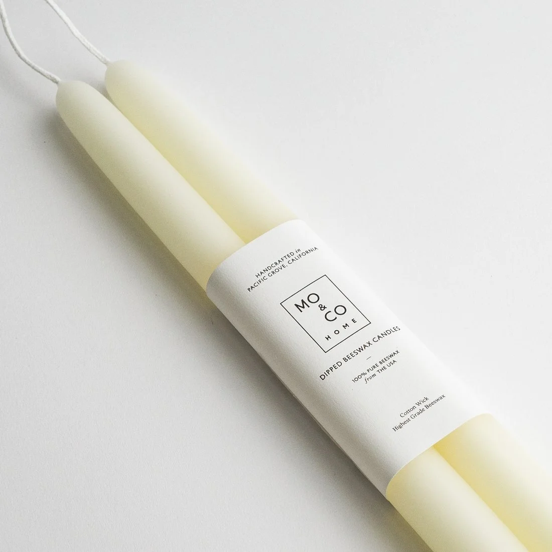 RICA bath and body great natural white ivory beeswax taper candles