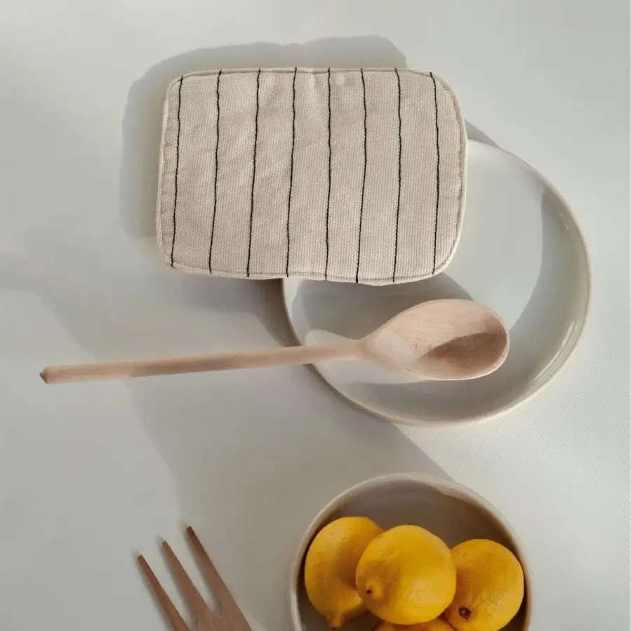 Oatmeal Oven Mitt Striped
