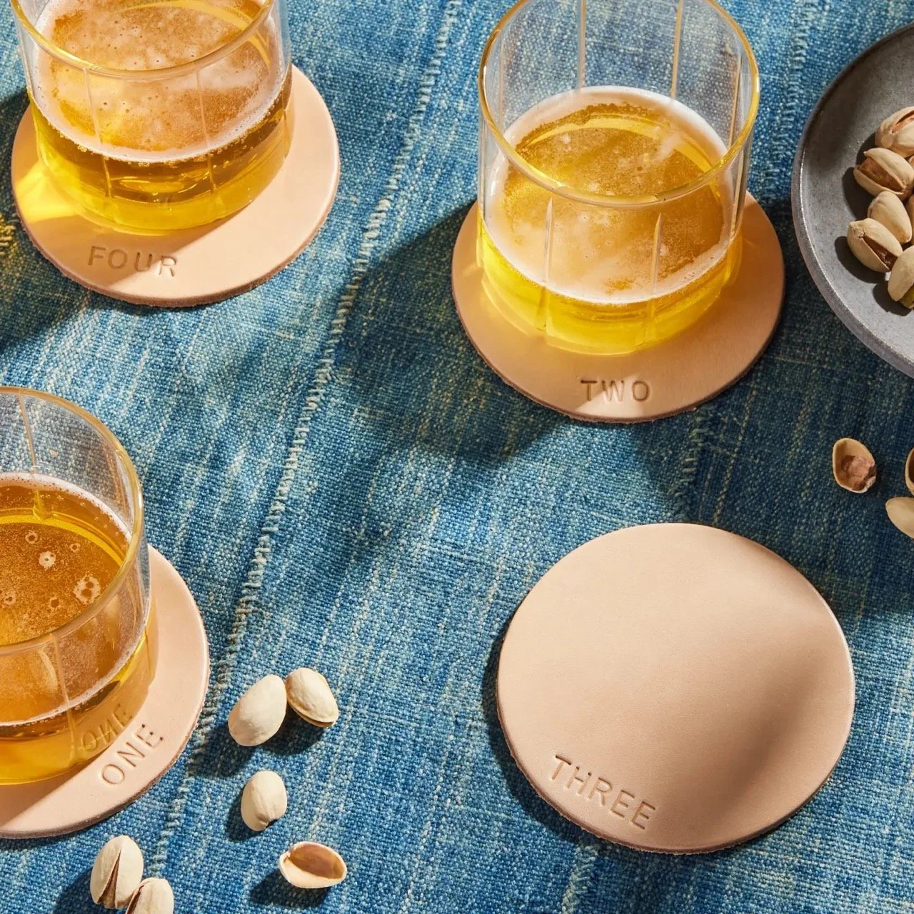 Leather Coaster Set Rica bath and body