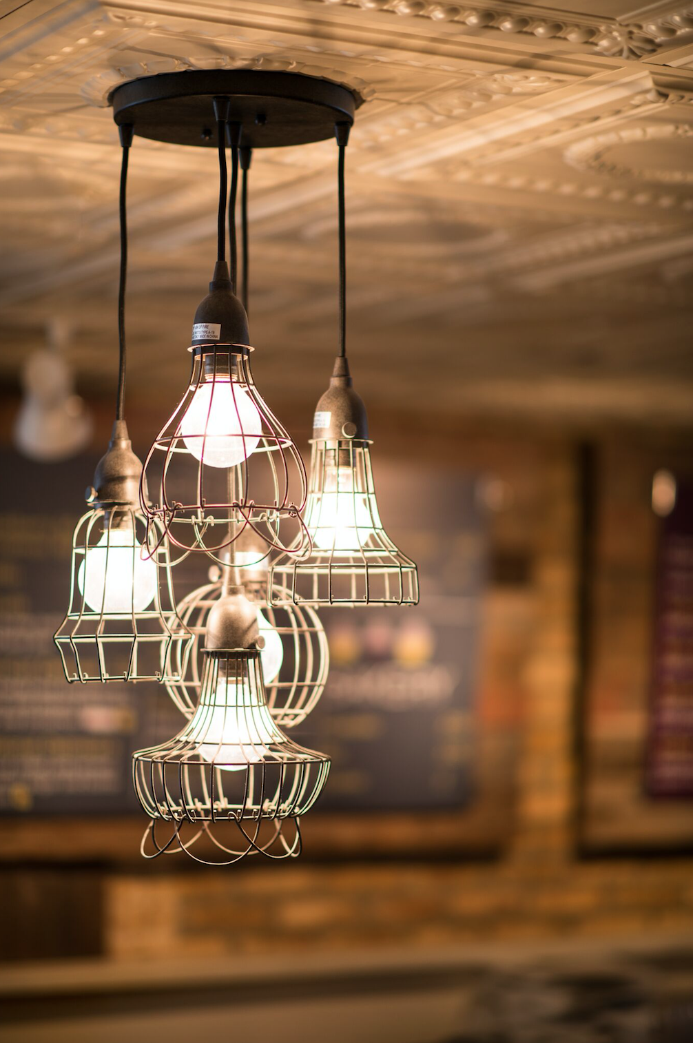 Lighting design by Two Hands Interiors for Glen Ellyn restaurant
