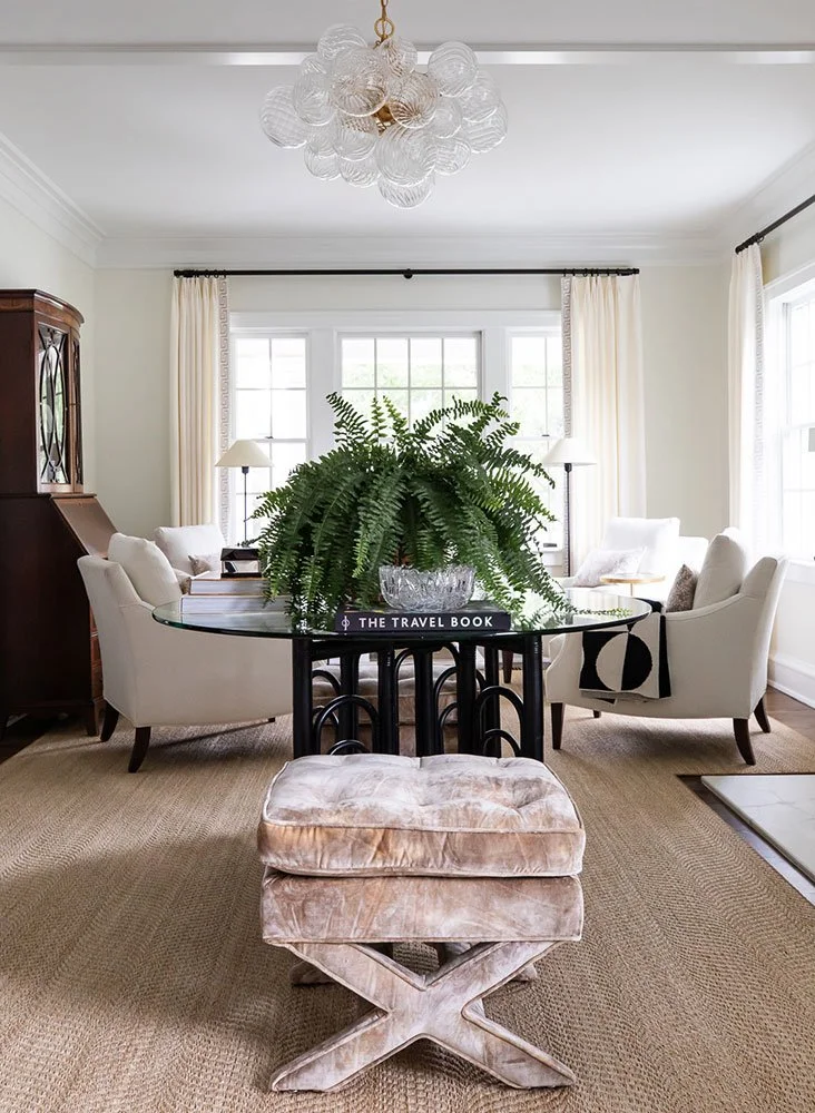 REIMAGINED HINSDALE LIVING ROOM — Two Hands Interiors