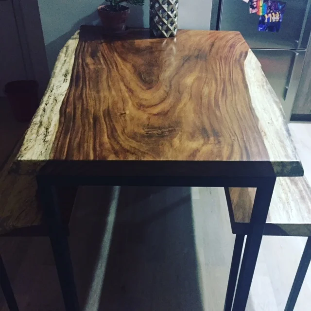 Live Edge Slab Table and Benches