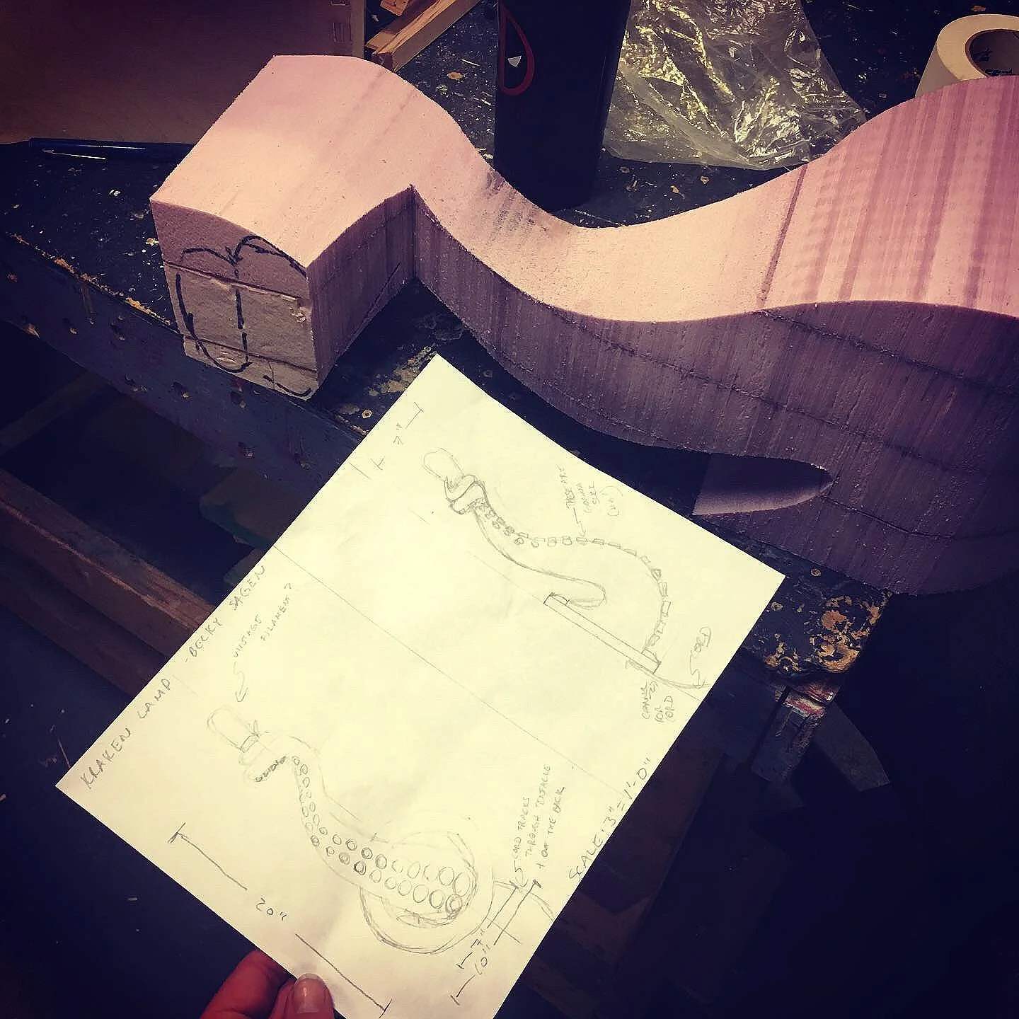 Kraken lamp process photo