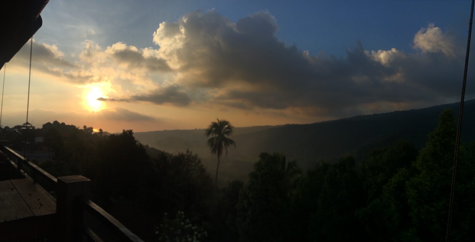 Panorama Restaurant in Munduk at sunset.