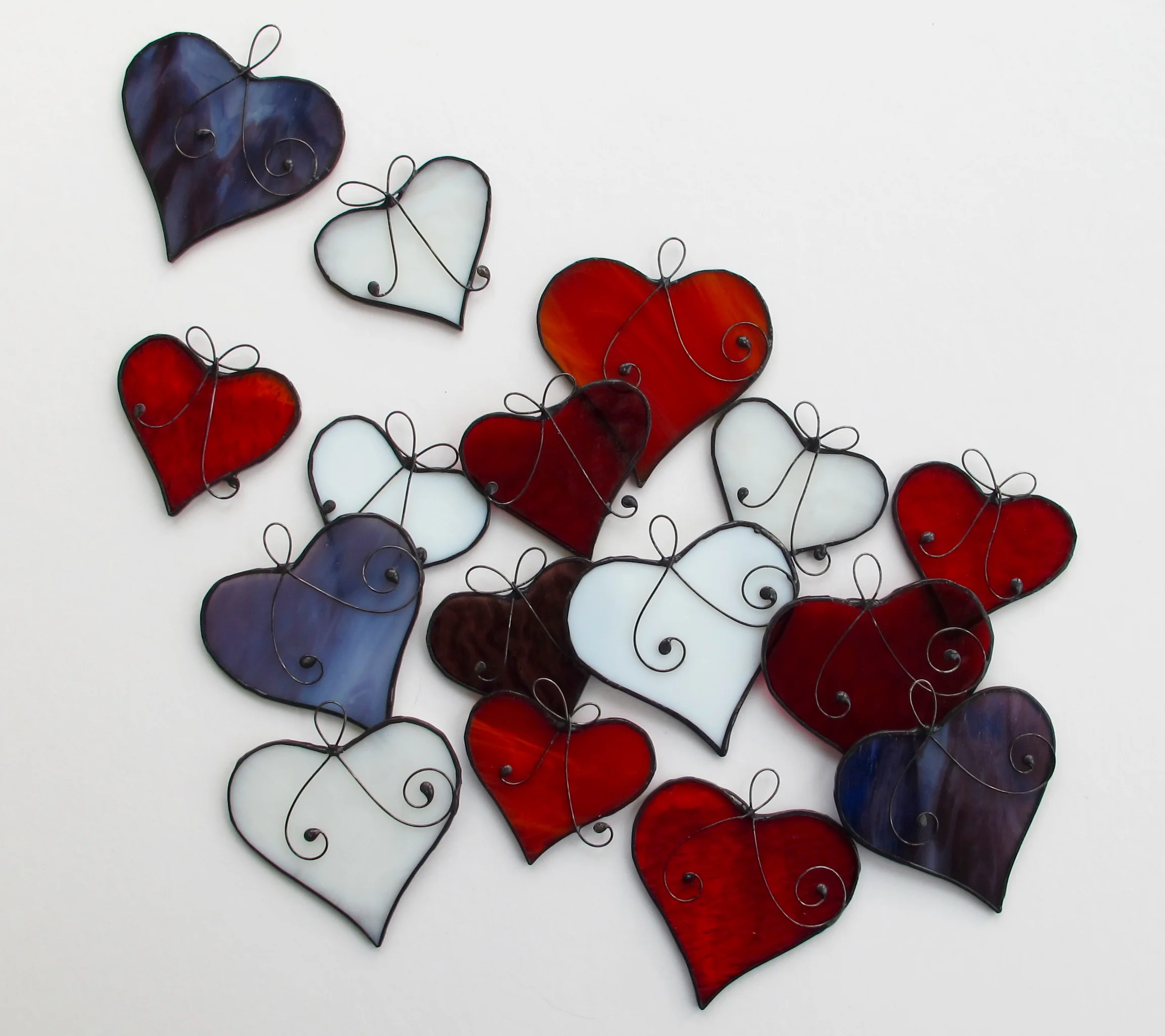 Heart stained glass sun catchers