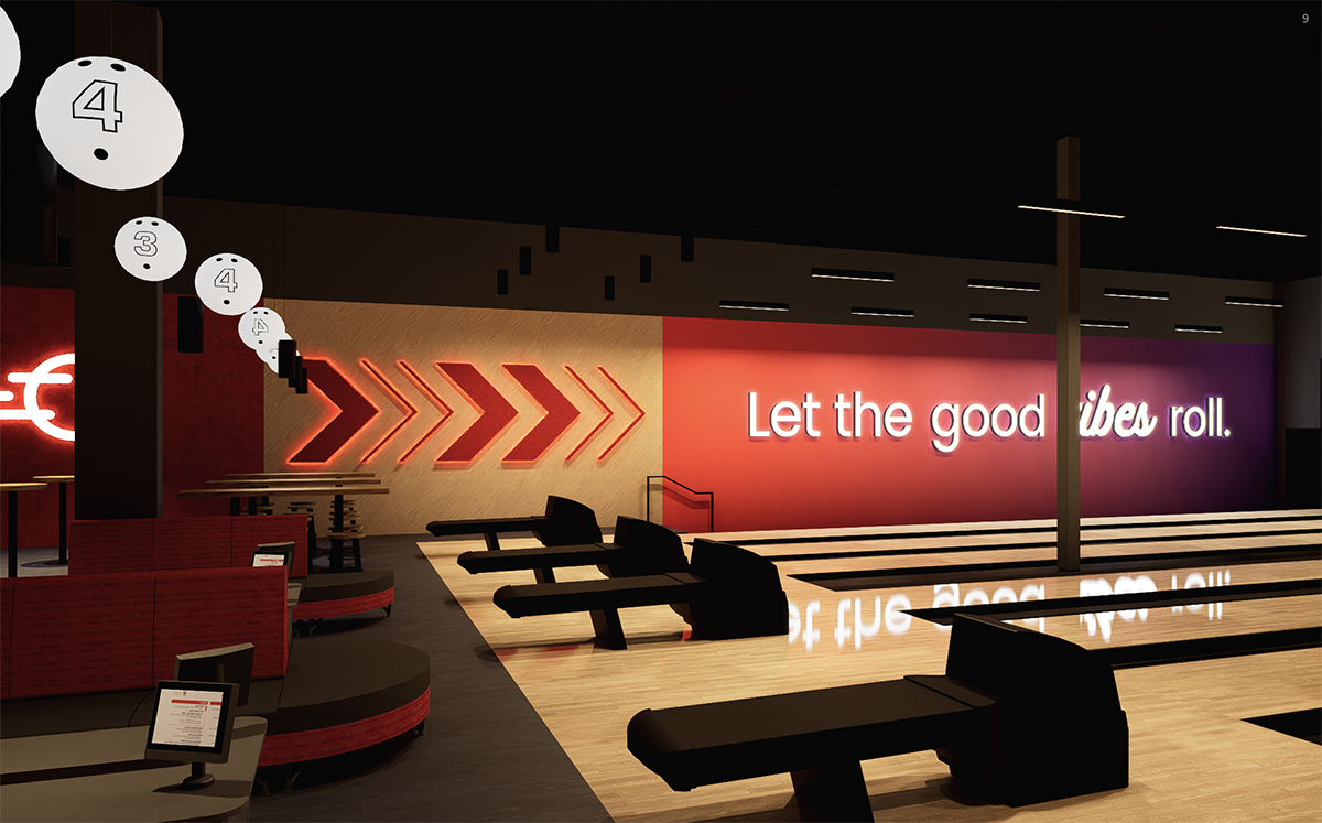 Splitsville Signage, Environmental Graphics & Custom Surface Design