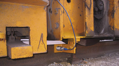 Contact between the wheel flanges and the rails is prevented. The accuracy of the signals from the four ultrasonic sensors is vital to the operator.