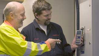 Pumphuset chose the Emotron FDU 2.0 Variable Speed Drives for control systems at Sollentuna Energi. "Installation is simpler and cheaper thanks to the smaller size and higher enclosure class. The removable control panel means it is easy to transfer settings, " says Peter Johannisson (right) and Franc Rostedt (left).