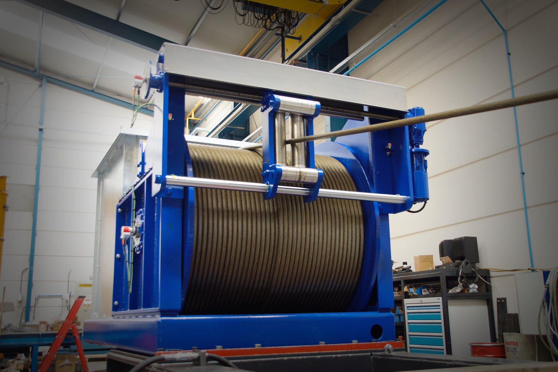 Emotron-powered 24-ton lifting winch for windmill installations at sea