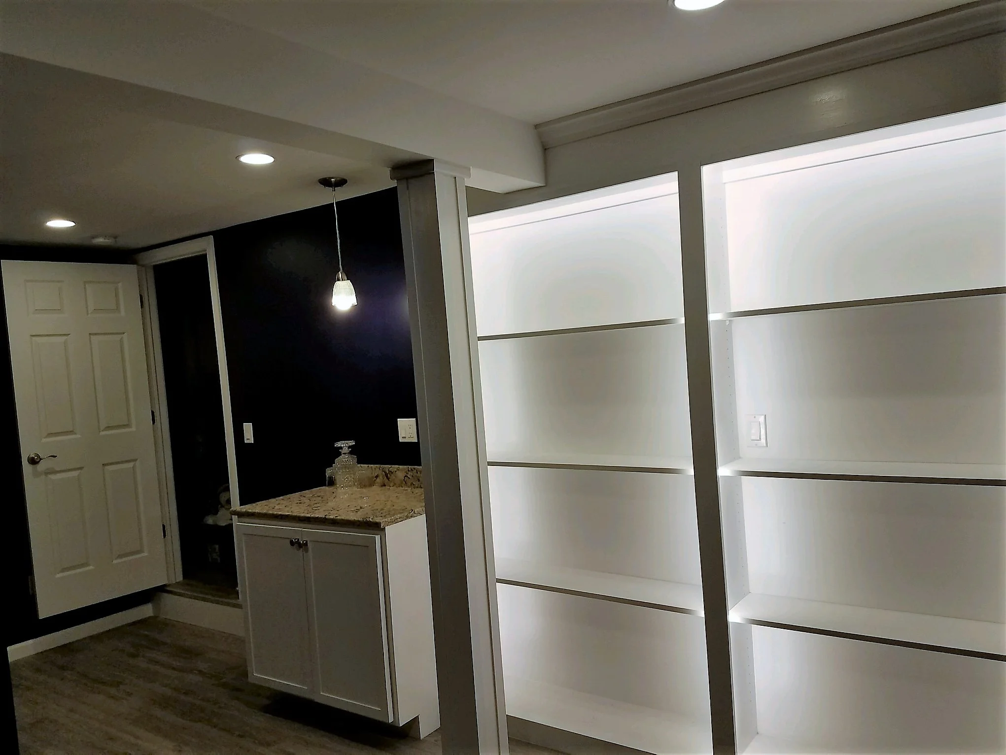 Shaw Remodeling - Basement remodel - after photo - Colchester CT - home office with built in cabinets  (6).JPG