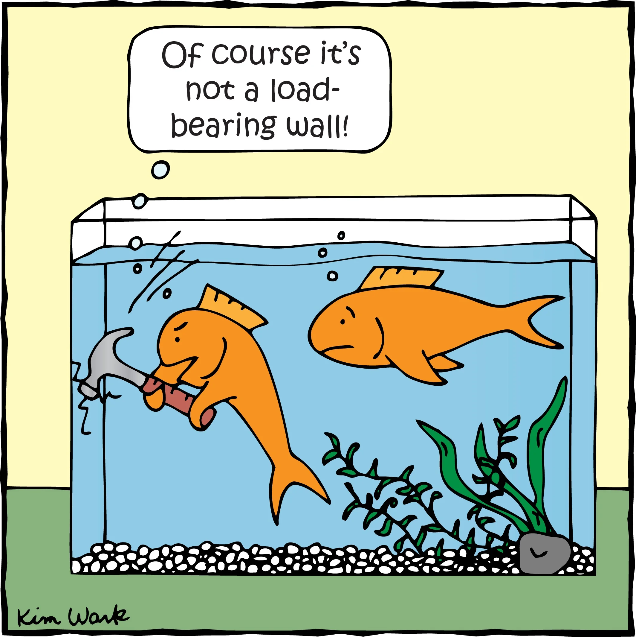 DIY fish tank load bearing wall - Home Improvement Cartoon