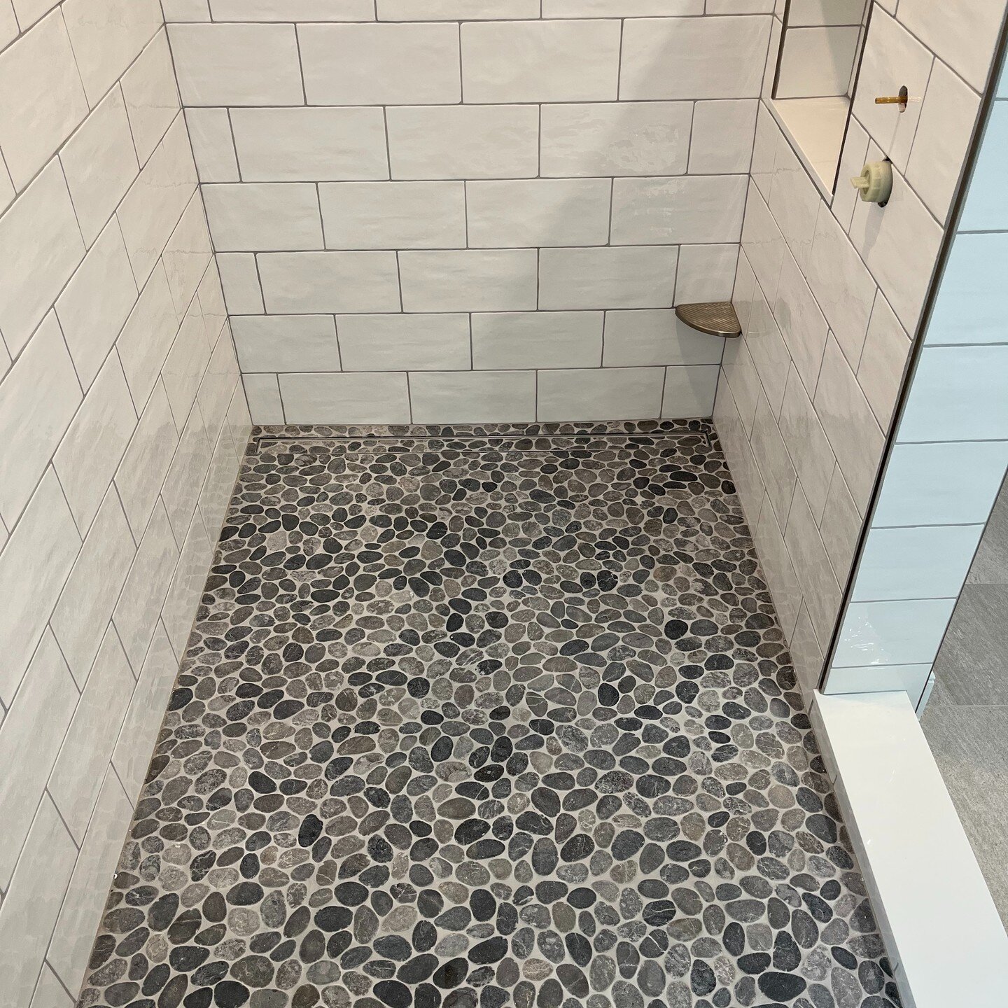 Loving this tiled shower! #niantic #eastlyme #oldlyme #remodeling #home #renovations #homeimprovement #bathroom #bathroomdesign #bathroomremodel #tile #tiledesign #tilestyle