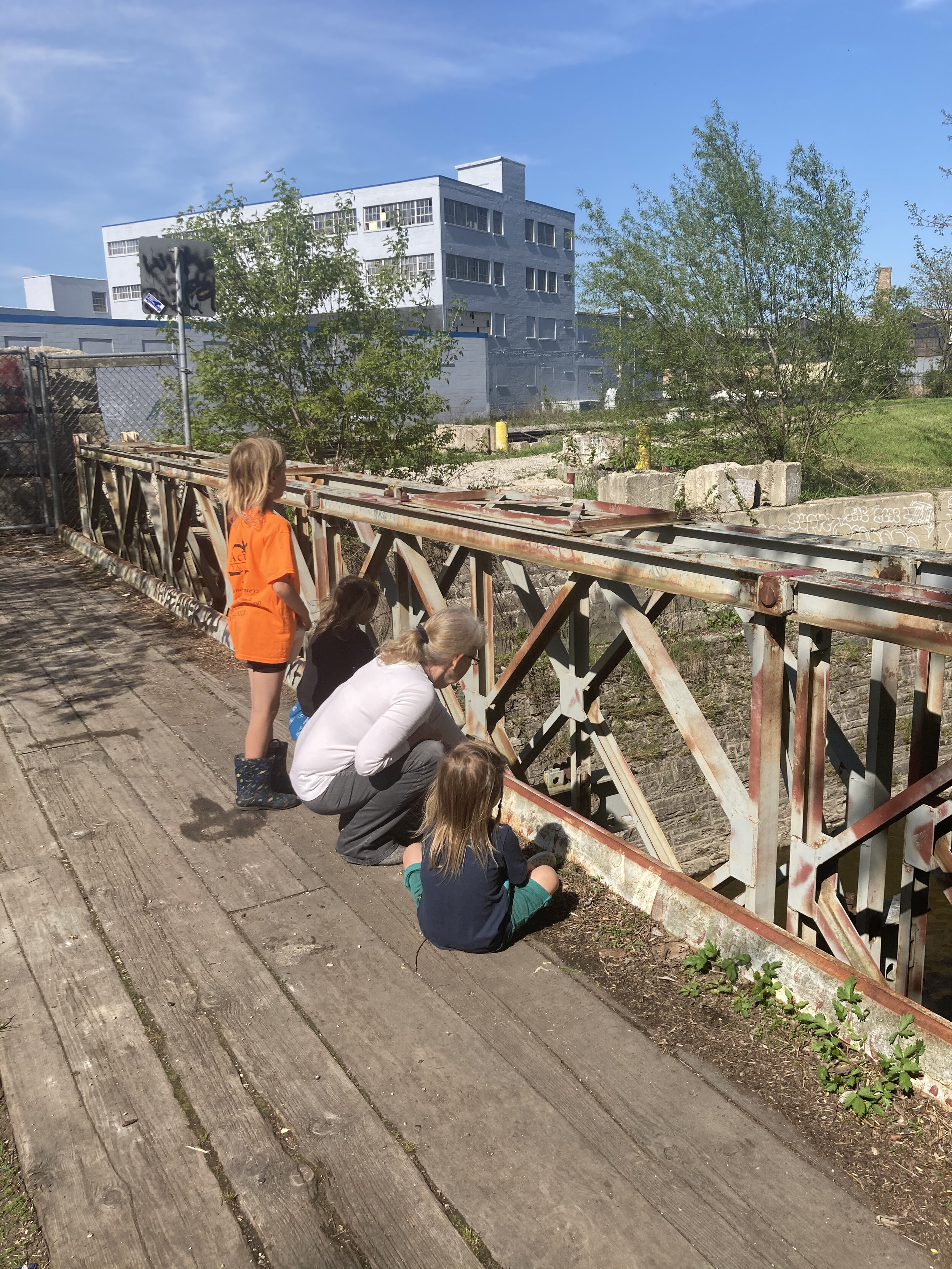 Bridge along the river hiking path