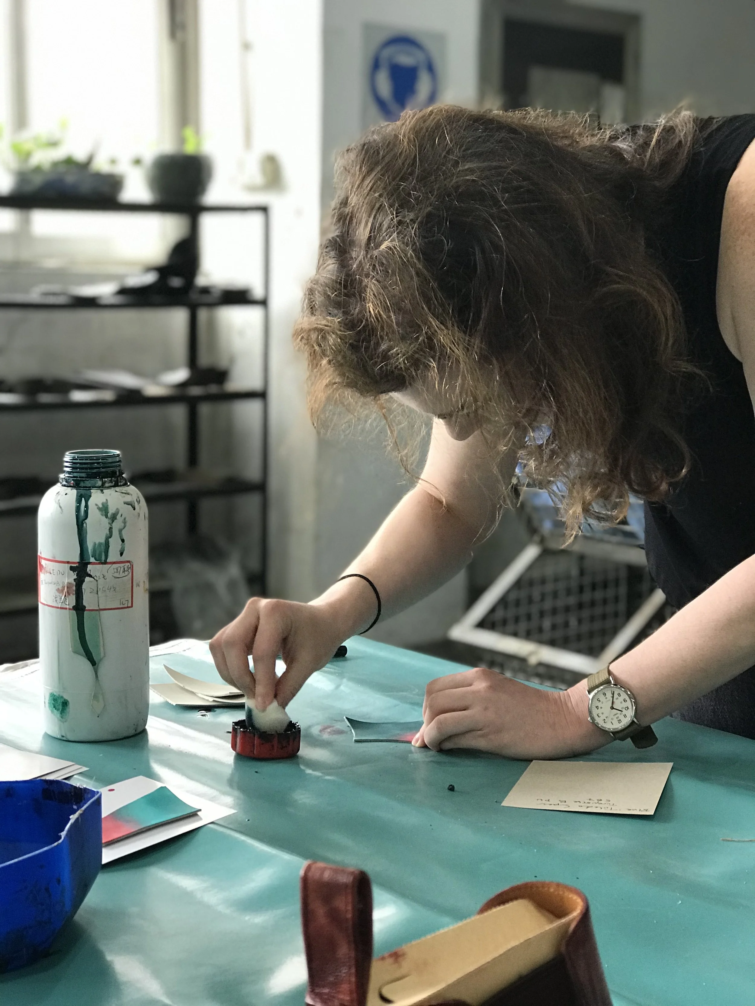  Working on finishing trials in the factory, Xiamen China, 2019 