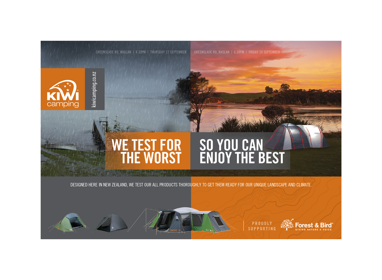  Campaign for Kiwi Camping focusing on quality control to inspire confidence in the product 