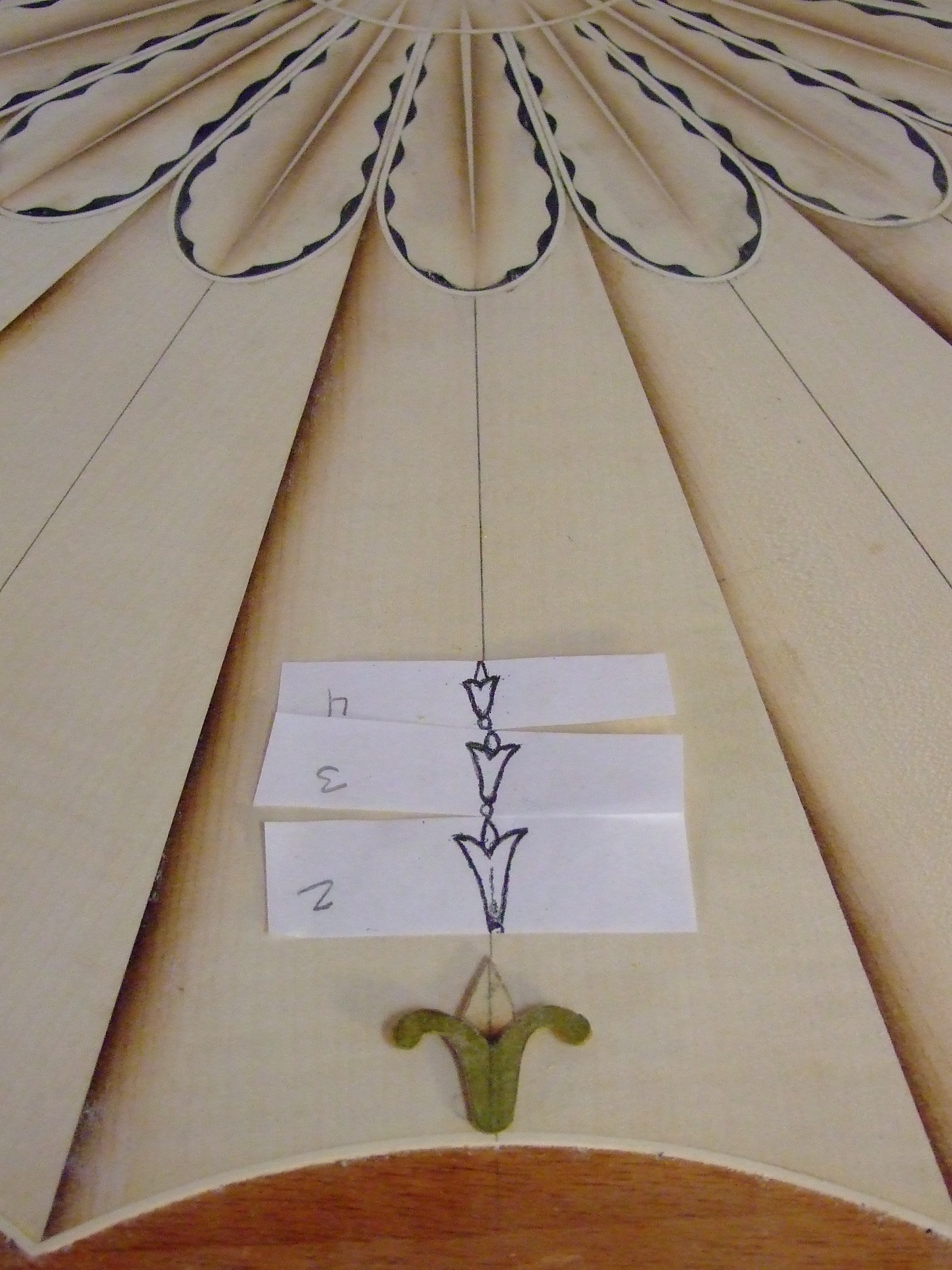 Layout of bellflowers for future inlay.