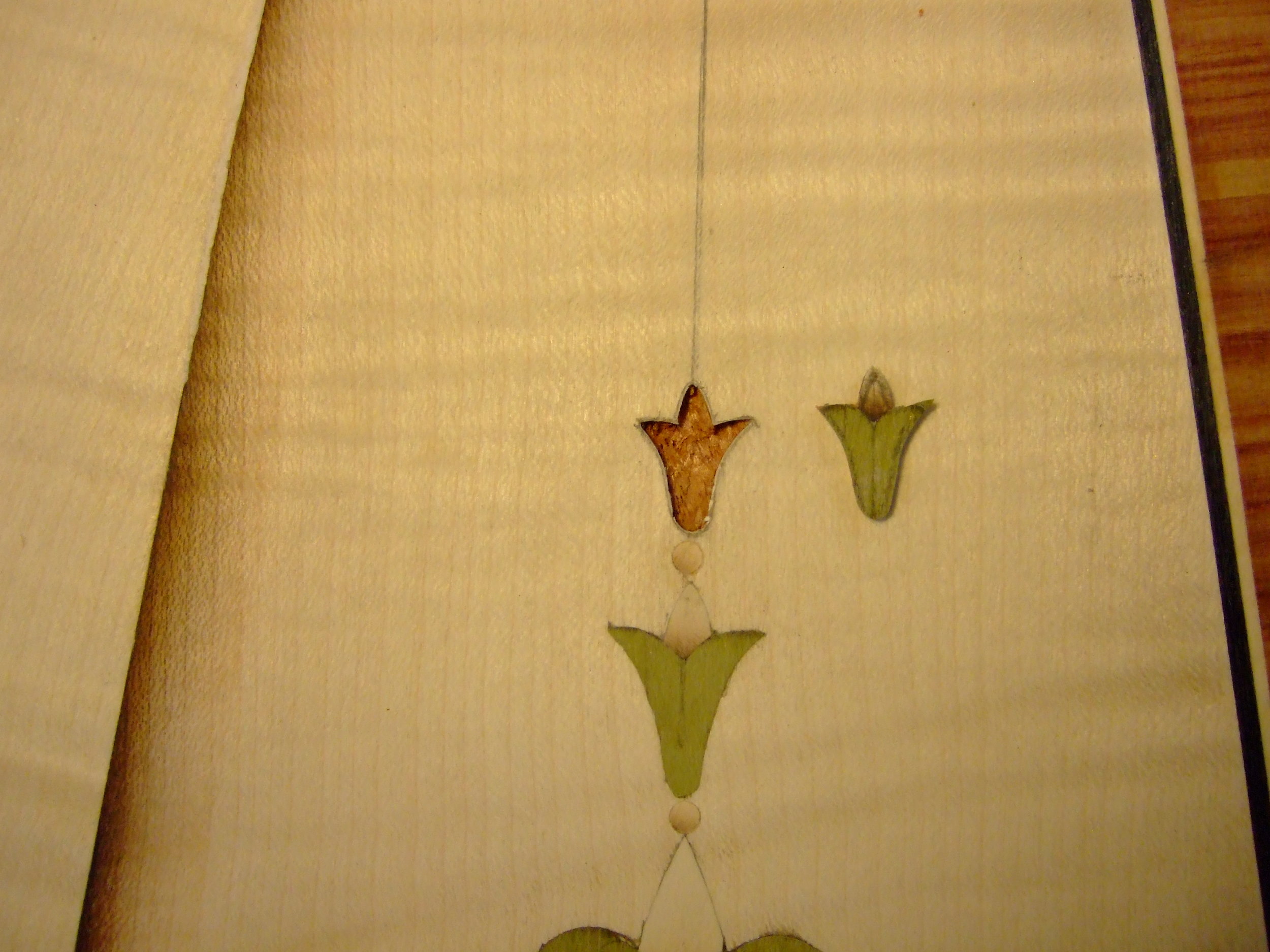 Inlaying smaller bellflowers.