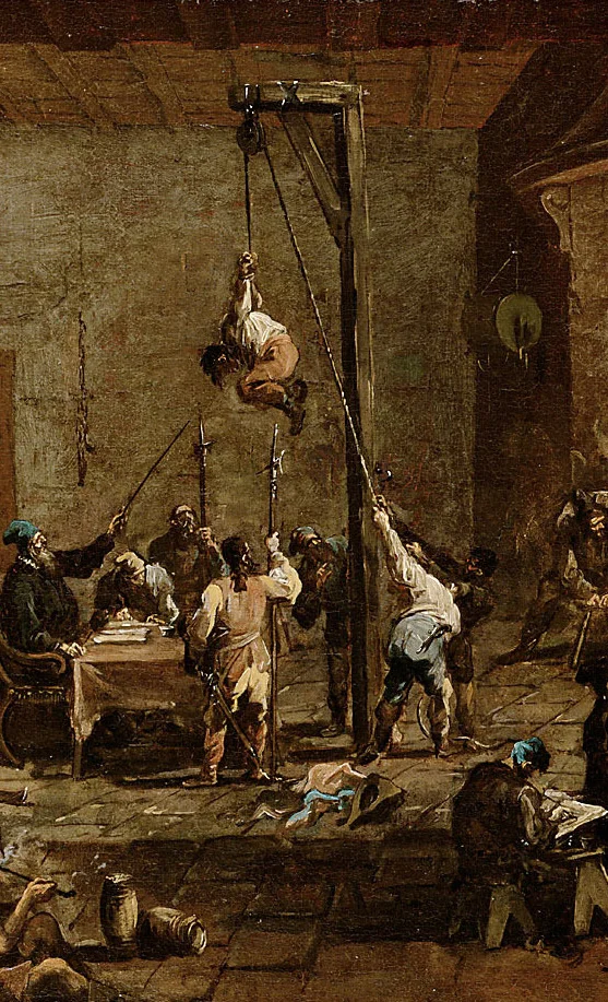 Alessandro Magnasco, Interrogations in Jail, Detail, circa 1710/1720