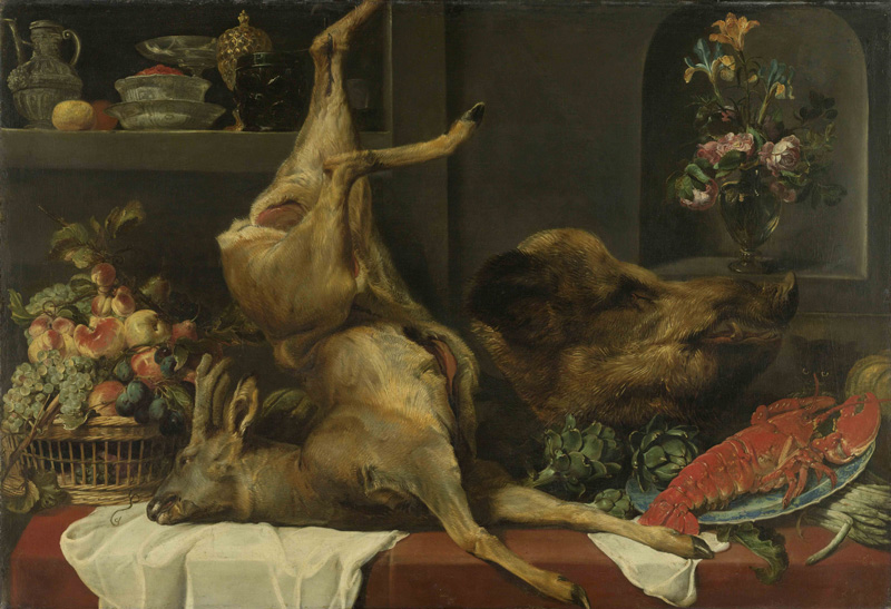 Frans Snyders, Still Life with a deer, a boar’s head, fruits and flowers, 1640/1657?
