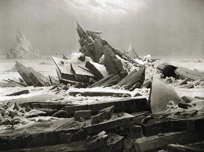 Caspar David Friedrich, The Sea of Ice aka Polar Sea, 1823/1824 Placement: Qualquer parte do corpo, desde que tenha tamanho apropriado e suficiente para que o tema possa ser satisfatoriamente explorado. Incluvise Full BodySuite.