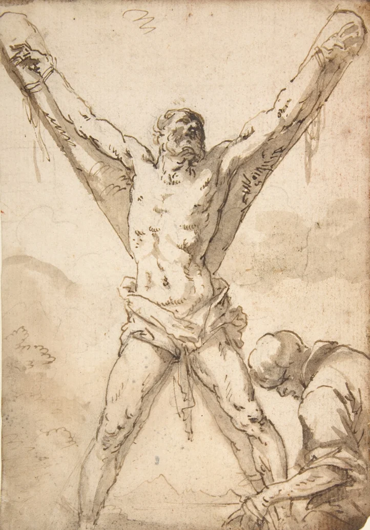 Salvator Rosa, Martyrdom of St. Andrew, 1615/1673. PLACEMENTS: COSTS | PEITO & ABD | 1 BRAÇO, PEITO & ABD |