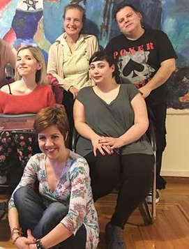 Anna Kapousizi with some of the MDA Hellas acting group of ARTimeleia Theater (April 2016)