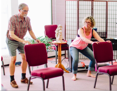 The Poise Project Team Member, AT teacher Candace Cox, teaching how to use Alexander-based principles for improving balance and stability