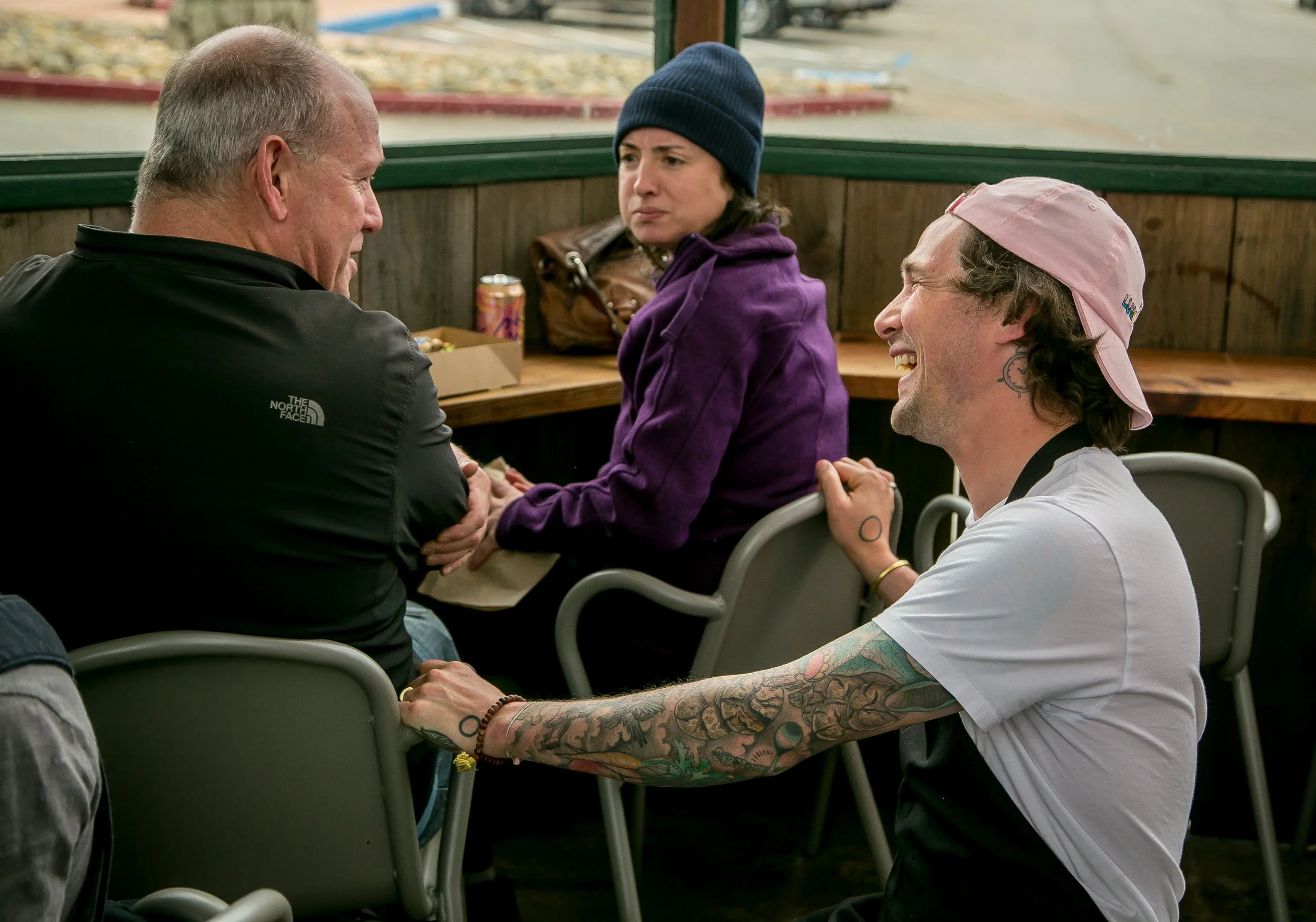 Scott talks with customers