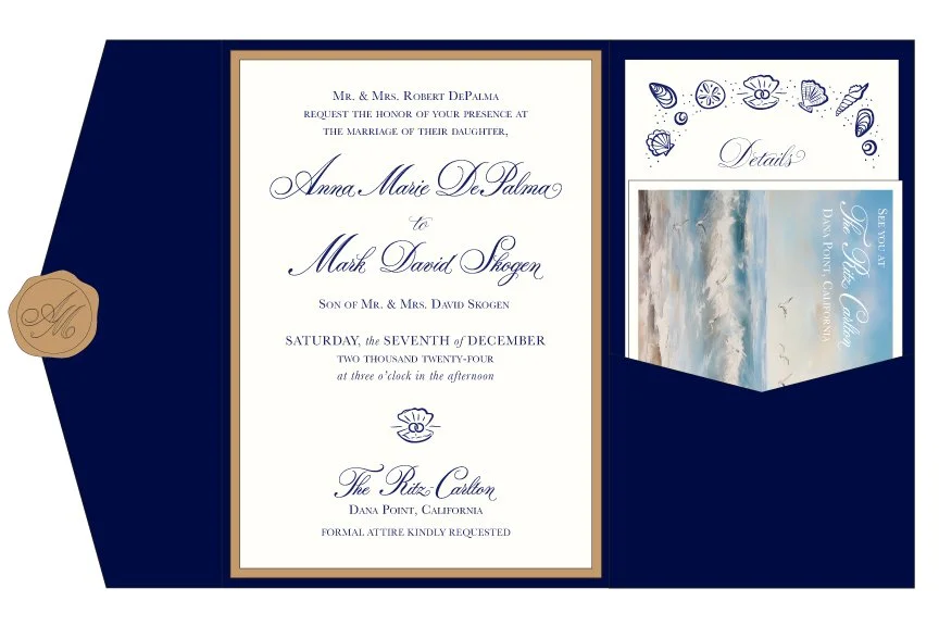  Ritz-Carlton custom wedding invitation suite. 