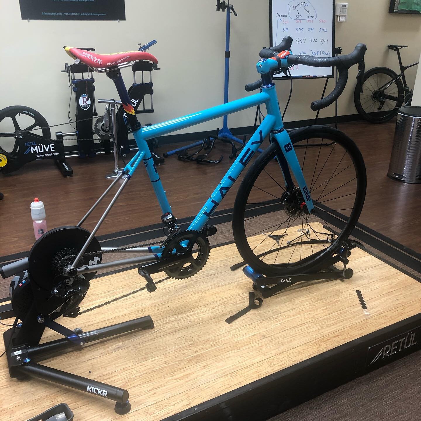 Getting the fit set up on the new ride at @athleticamps 
This full custom road can be seen around the roads of Folsom and Granite Bay, California. 
Paint inspired by @jimmy_whippet 
.
.
.
@mc2sports 
@athleticamps 
#custombike 
#madeinusa 
#customfit