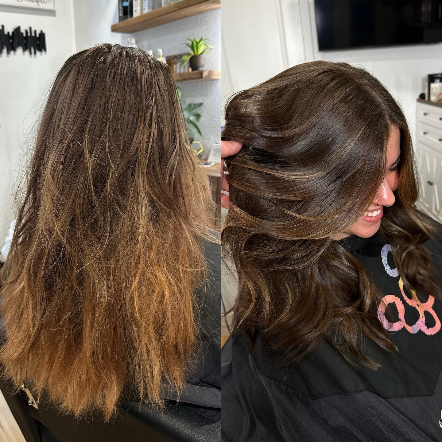 2 hours can make a world of difference 🤍✨🙌🏼.

REMINDER: You&rsquo;re too beautiful inside and out to have average dry hair.

Treat yourself to the gloss.
Treat yourself to the highlights.
Treat your hair to a trim and some framing.

Your whole wor