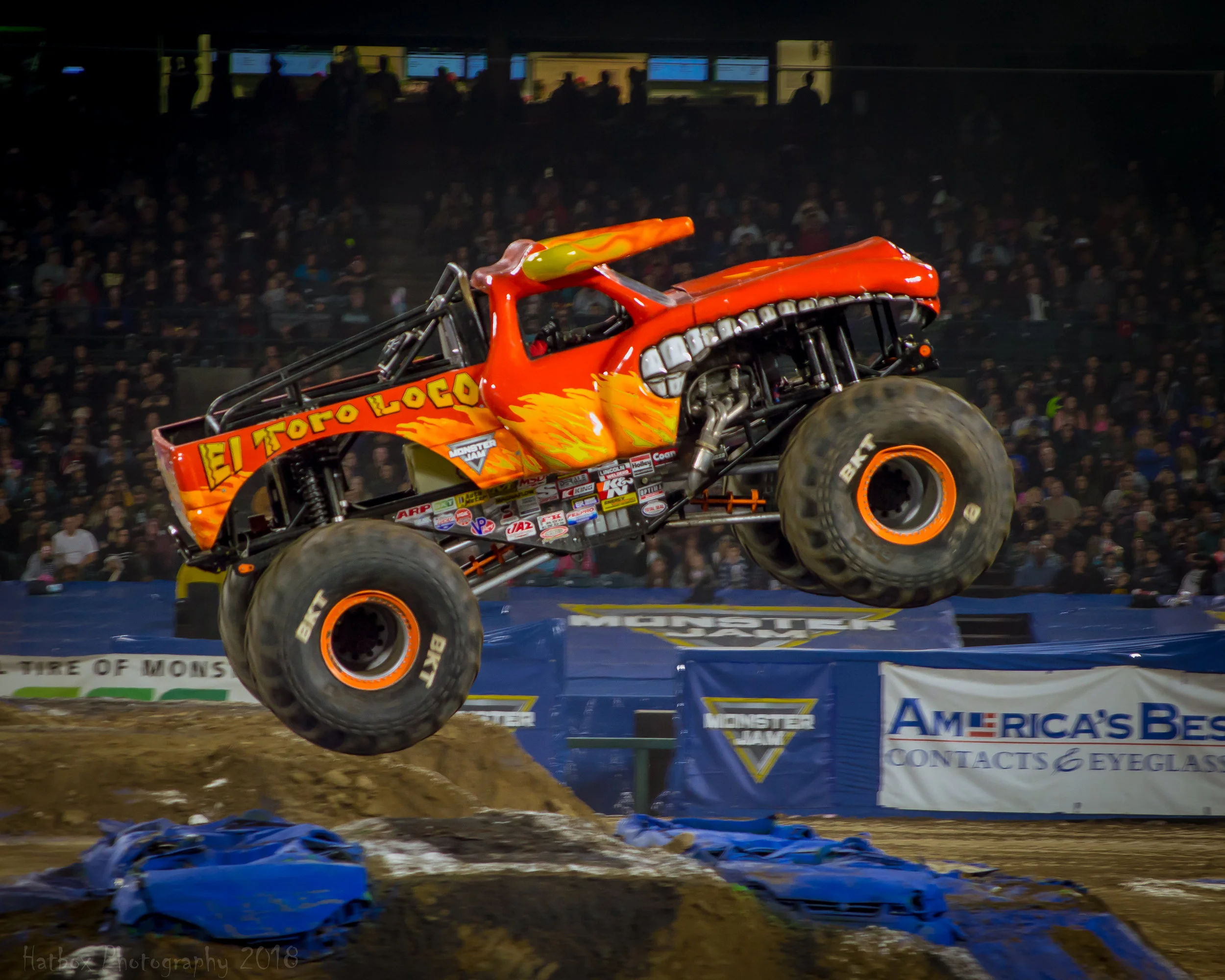 When you talk about exciting trucks to watch during a Monster Jam event, you can't forget about El Toro Loco. This bull lays down monster runs every time it is on the track. We usually see Becky McDonough who is another outstanding female driver, but this year El Toro Loco was driven by Chuck Werner and he didn't disappoint. He put together some trademark tricks of this truck while also thinking outside the box and attempting tricks that no other truck had the guts to try. 