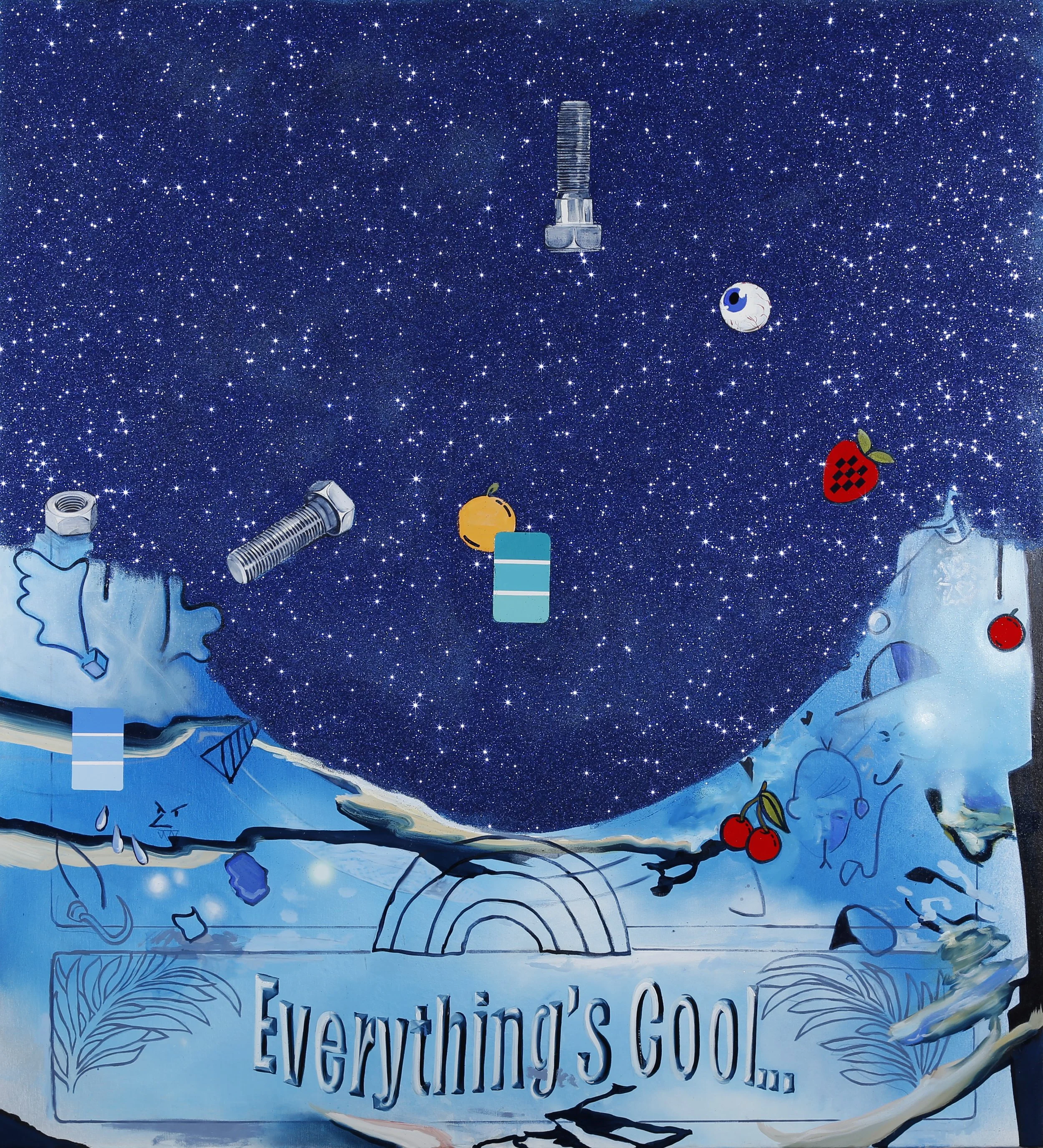 O'Connor, Walch, Haddon, Everything’s Cool  Oil, enamel and glitter on canvas, 153 cm x 168 cm