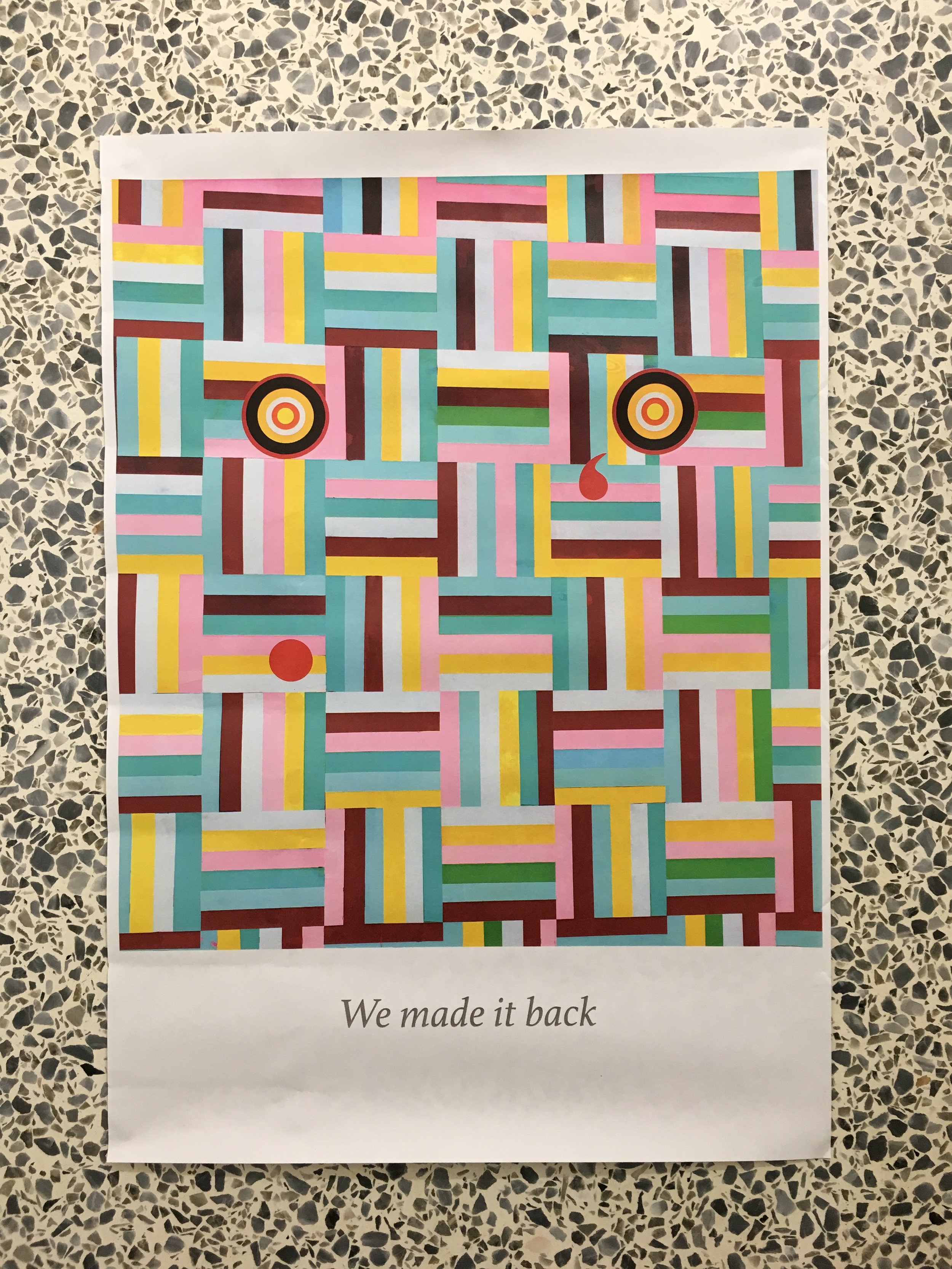 We made it back (installed in the toilet cubicle of Contemporary Art Tasmania)