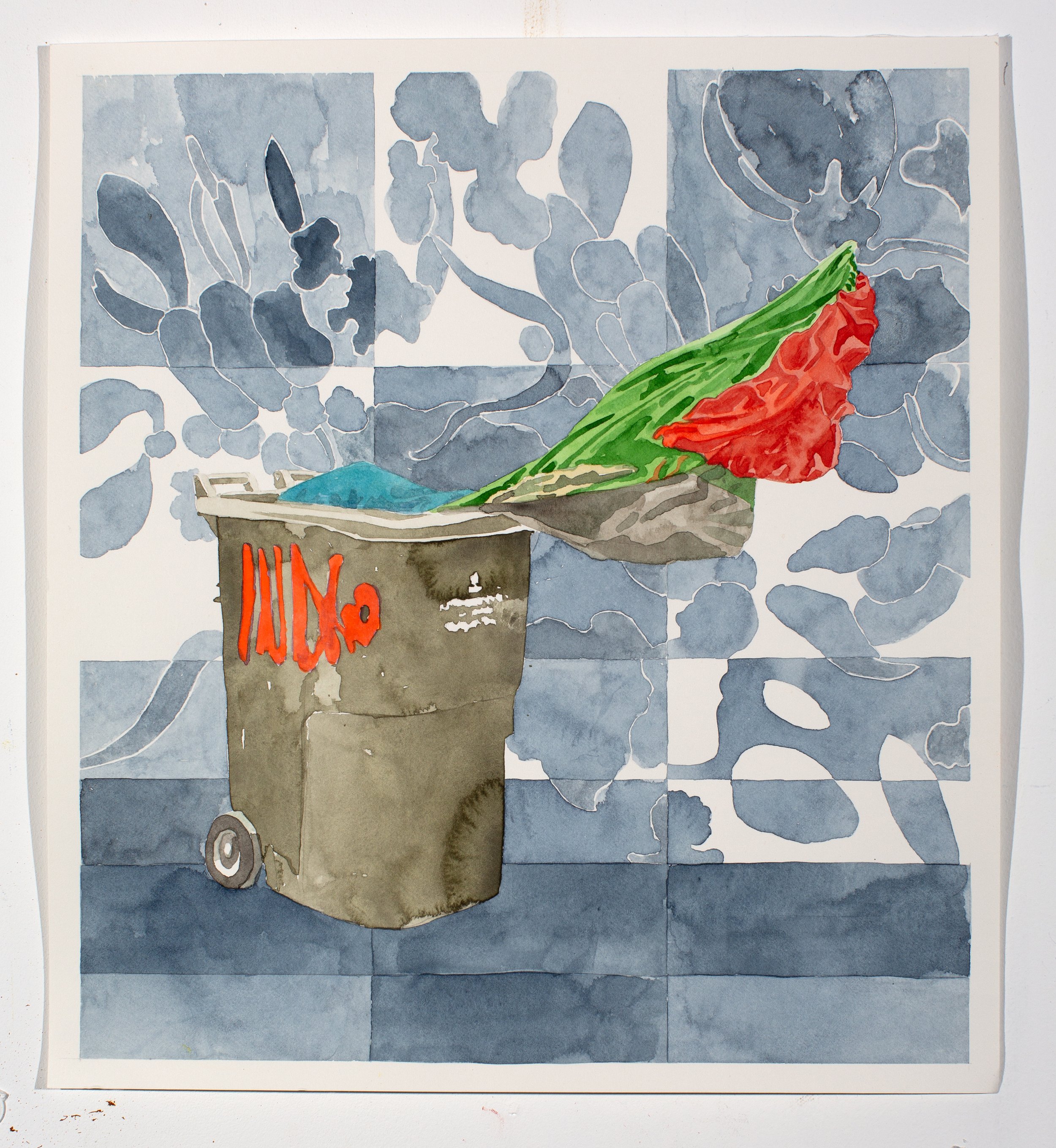 Discarded tent / Bouquet (English blue) - study