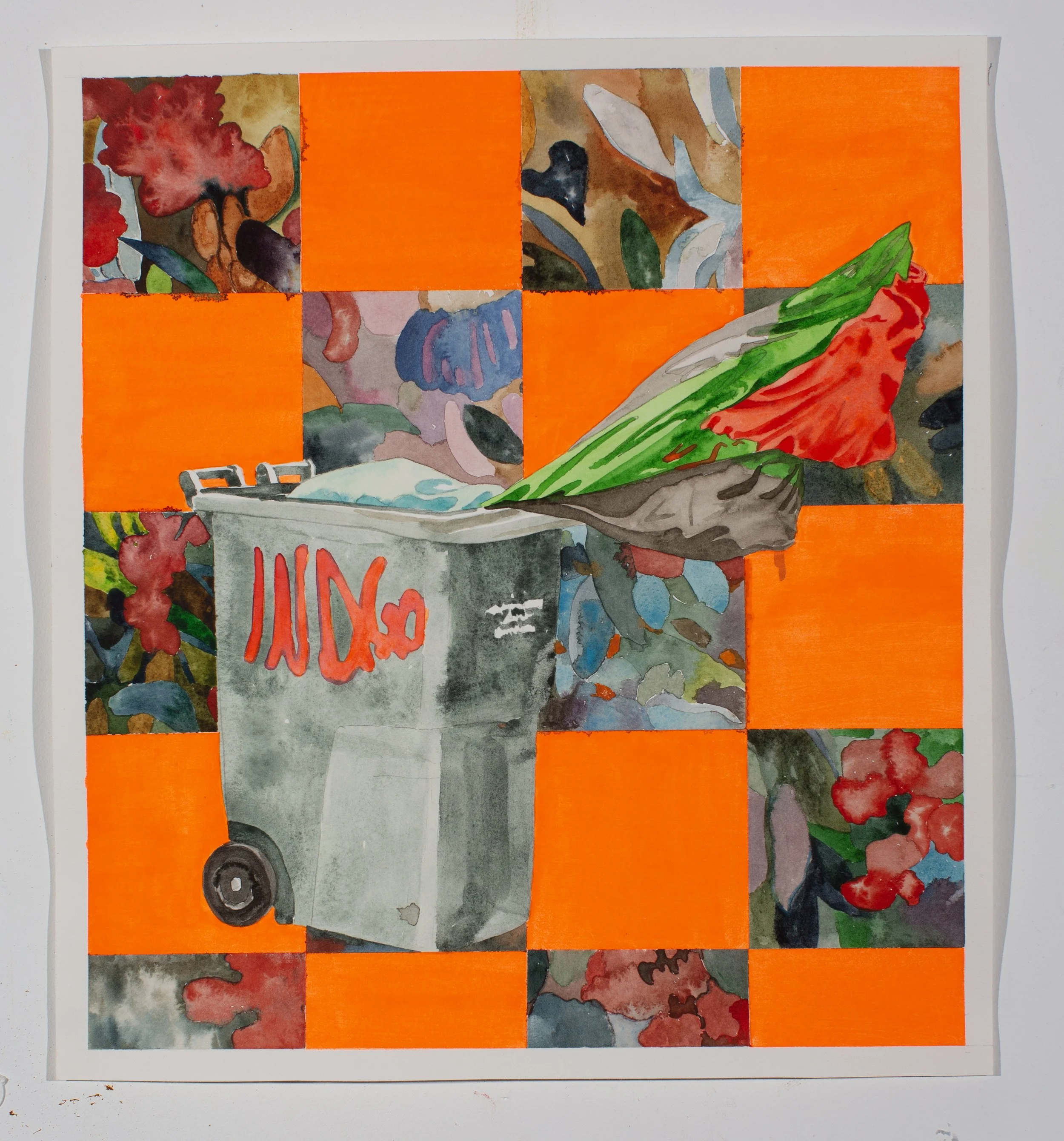 Discarded tent / Gauguin grid (study)