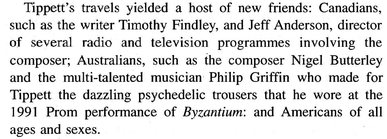 A mention in Meirion Bowen's biography of Tippett