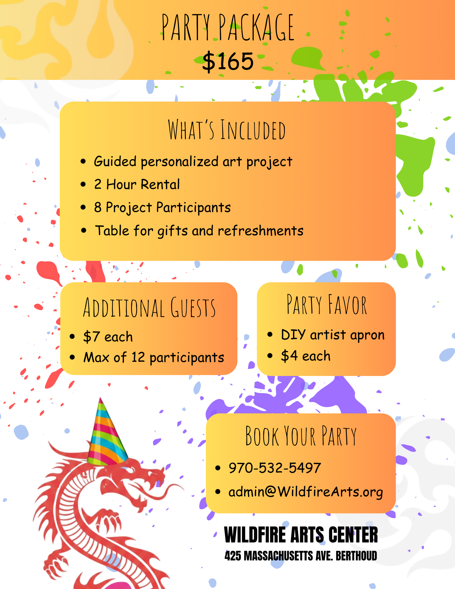 Wildfire Birthday Party information