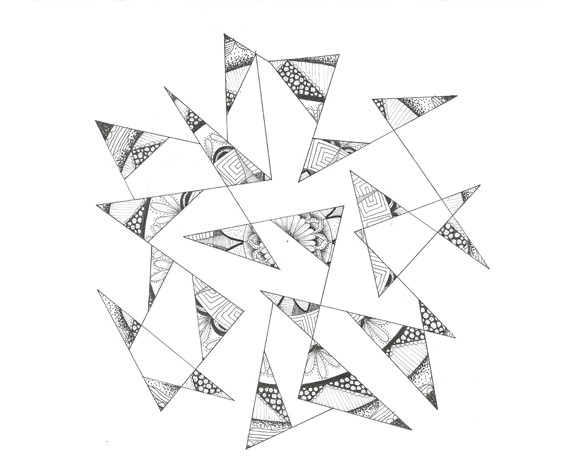 Shattered Pen & ink on paper Some days can feel as though everything is falling apart. I created this piece as a reminder that although at times things can feel shattered, the ground work is always still there. We sometimes need to look a little deeper to see the beauty that remains. 